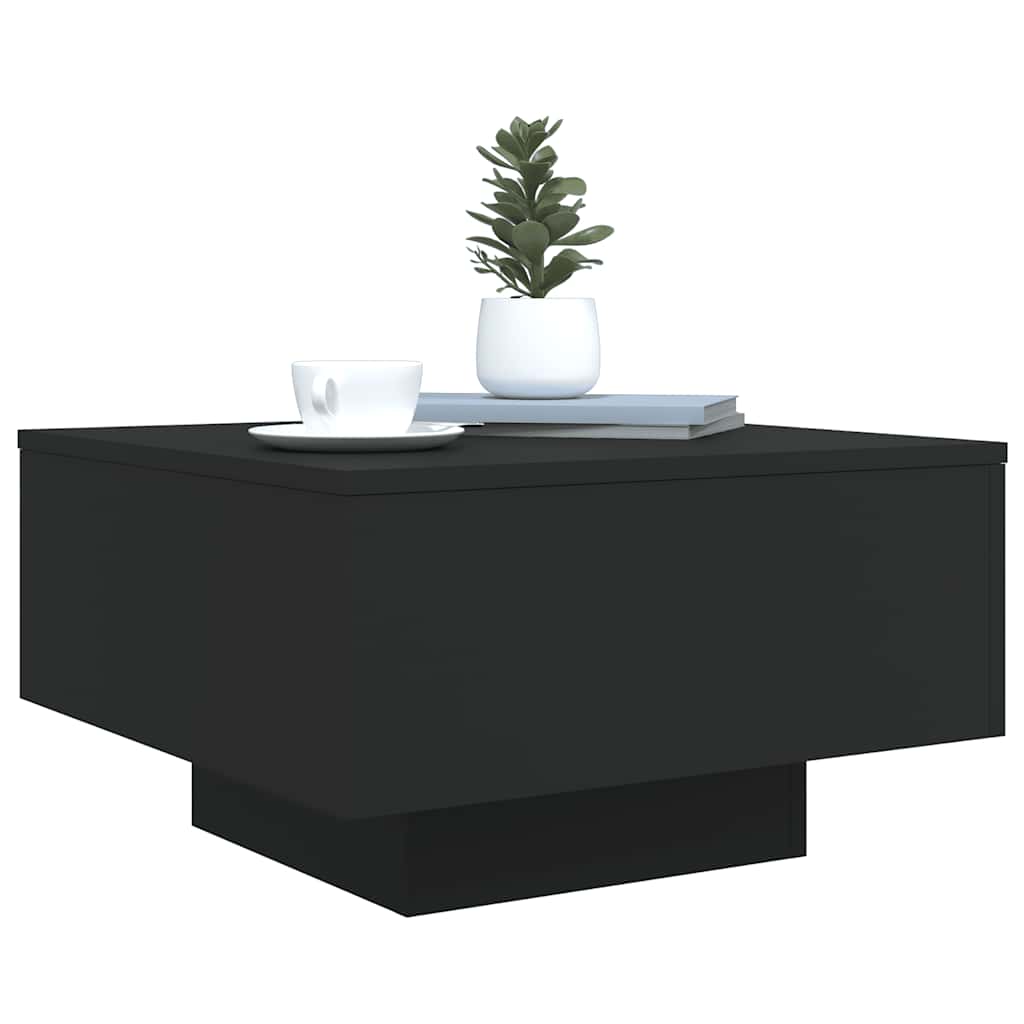 vidaXL Table basse noire 55x55x31 cm en bois d'ingénierie