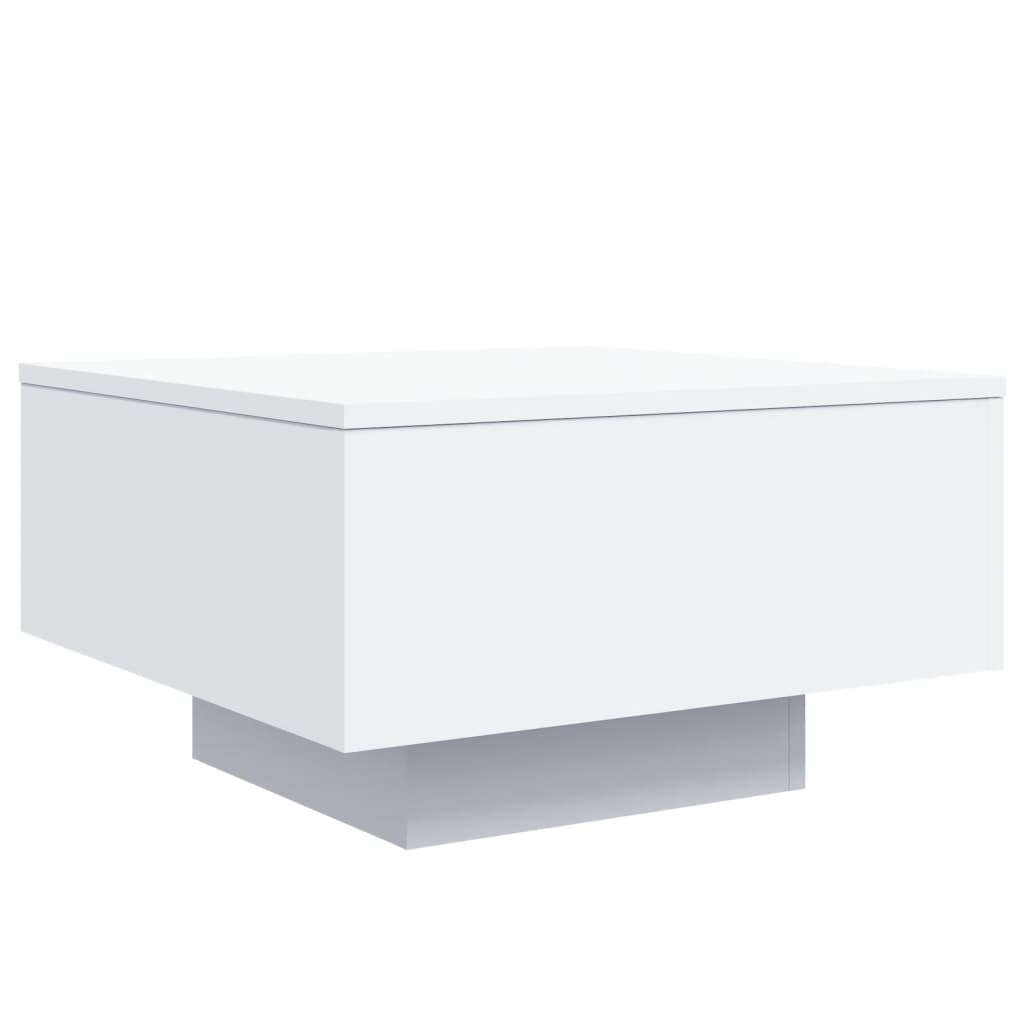 vidaXL Table basse avec lumières LED Blanc 55x55x31 cm