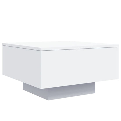 vidaXL Table basse avec lumières LED Blanc 55x55x31 cm