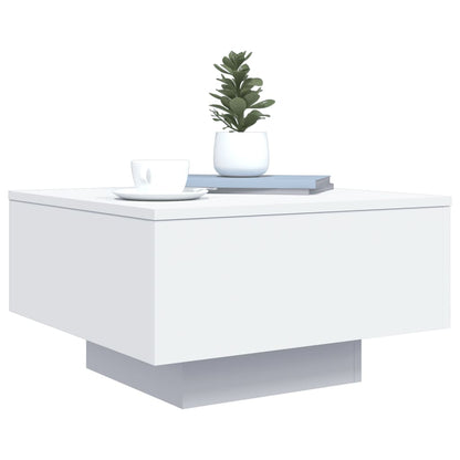 vidaXL Table basse avec lumières LED Blanc 55x55x31 cm