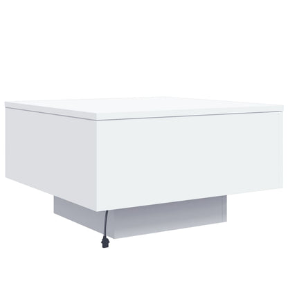 vidaXL Table basse avec lumières LED Blanc 55x55x31 cm