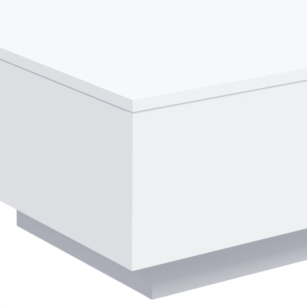 vidaXL Table basse avec lumières LED Blanc 55x55x31 cm