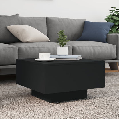vidaXL Table basse avec lumières LED Noir 55x55x31 cm