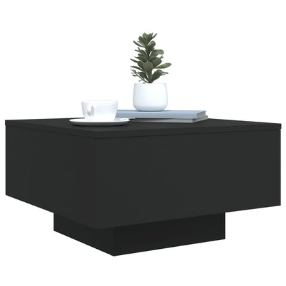 vidaXL Table basse avec lumières LED Noir 55x55x31 cm