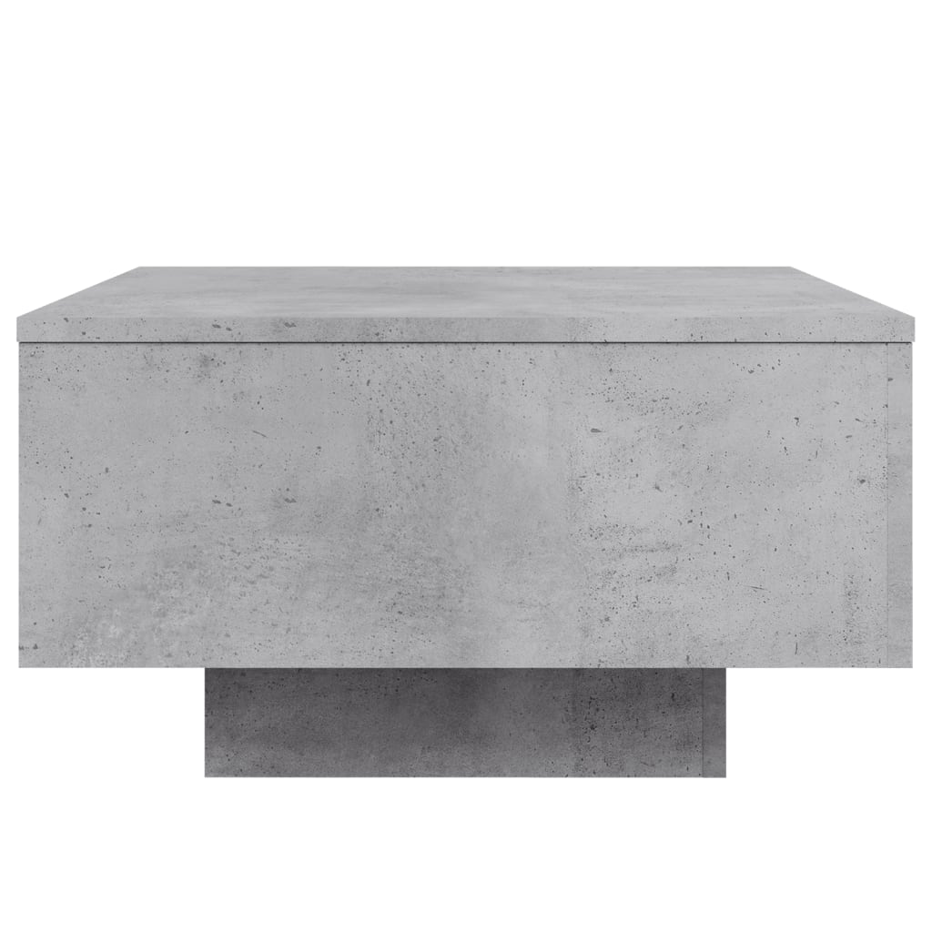 vidaXL Couchtisch mit LED-Leuchten Betongrau 55x55x31 cm