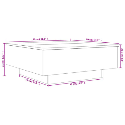 vidaXL Couchtisch Weiß 80x80x31 cm Holzwerkstoff