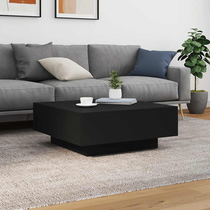 vidaXL Table basse noire 80x80x31 cm Aggloméré
