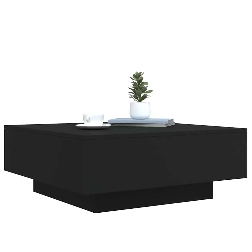 vidaXL Table basse noire 80x80x31 cm Aggloméré