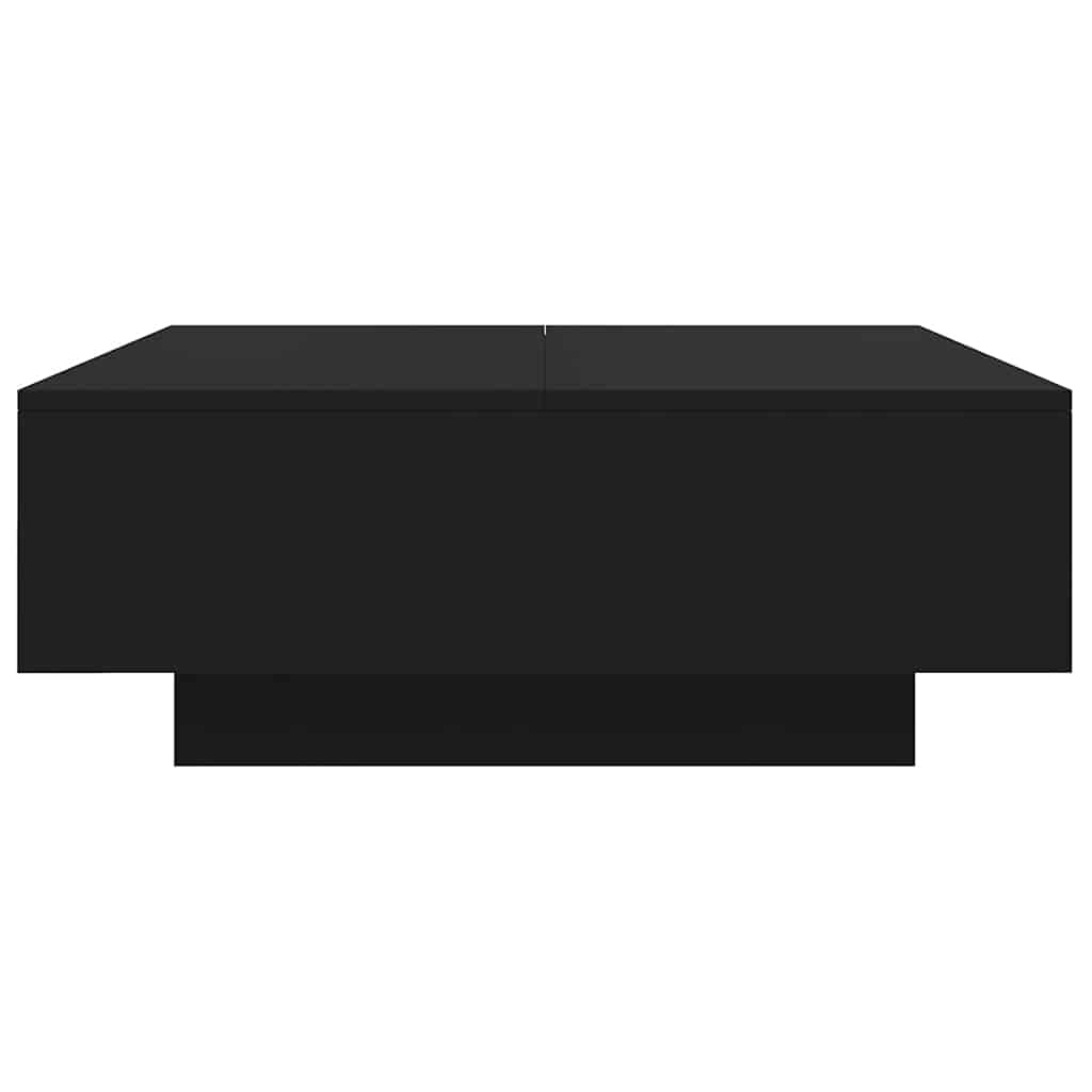 vidaXL Table basse noire 80x80x31 cm Aggloméré