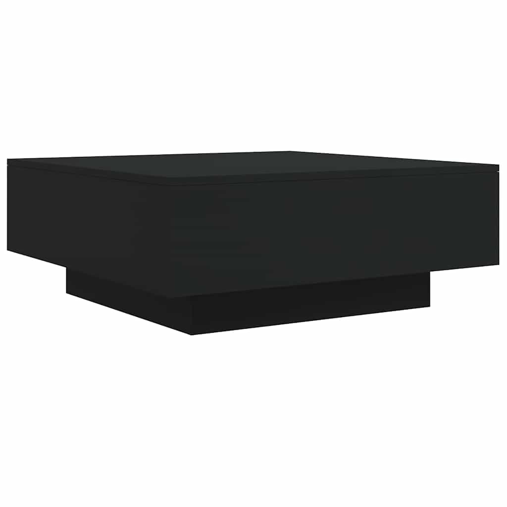 vidaXL Table basse noire 80x80x31 cm Aggloméré