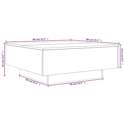 vidaXL Table basse noire 80x80x31 cm Aggloméré