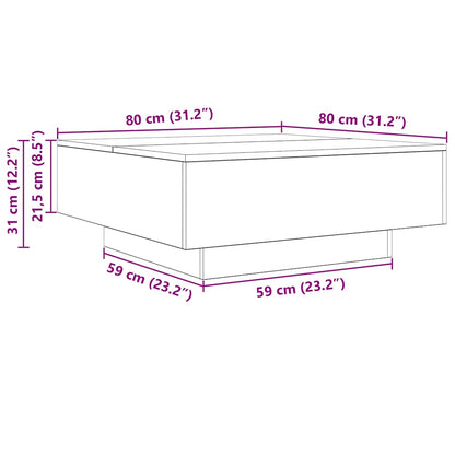 vidaXL Couchtisch Sonoma-Eiche 80x80x31 cm Holzwerkstoff