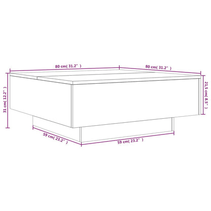 vidaXL Couchtisch Betongrau 80x80x31 cm Holzwerkstoff