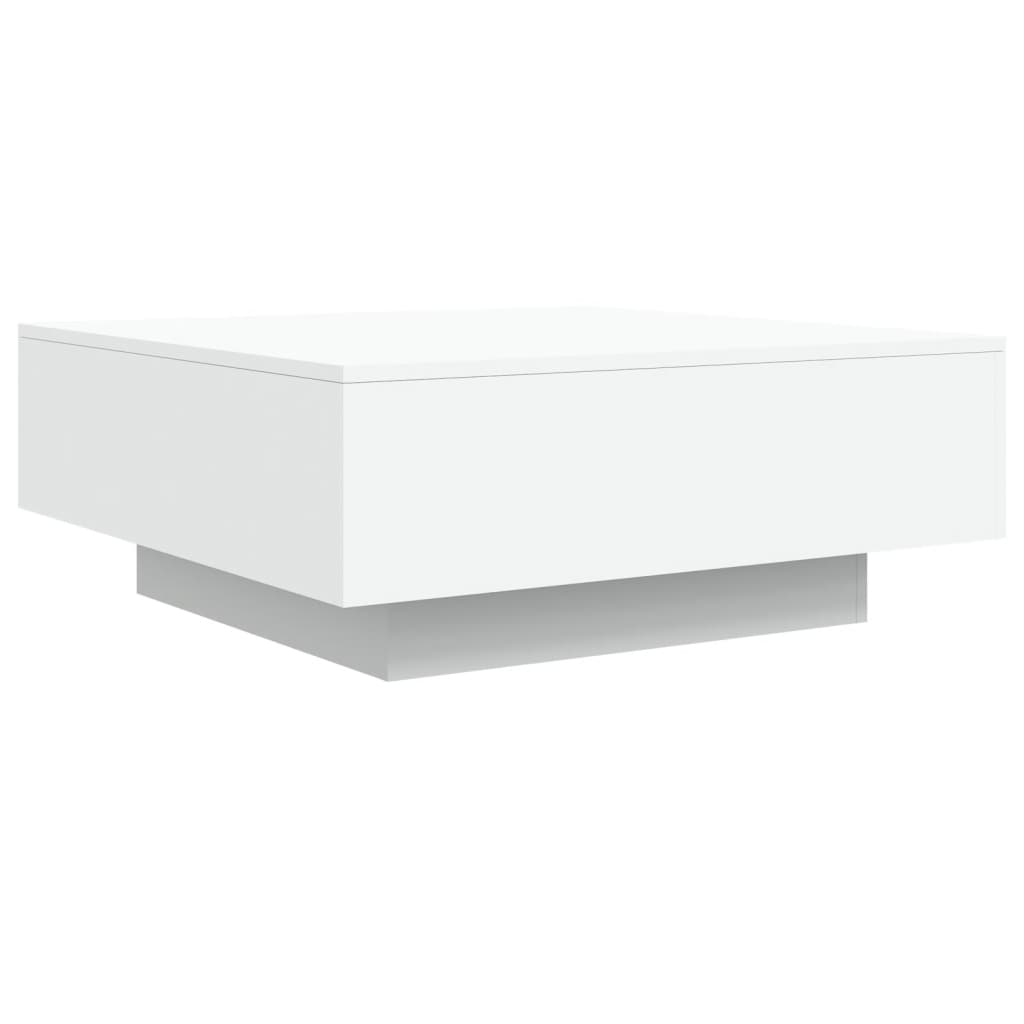 vidaXL Table basse avec lumières LED Blanc 80x80x31 cm