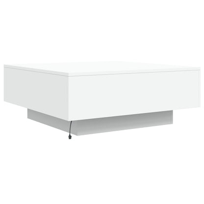 vidaXL Table basse avec lumières LED Blanc 80x80x31 cm