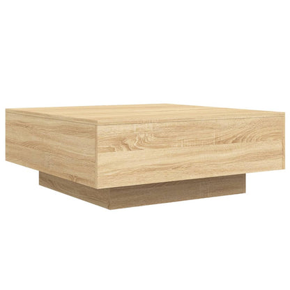 vidaXL Table basse avec lumières LED chêne Sonoma 80x80x31 cm