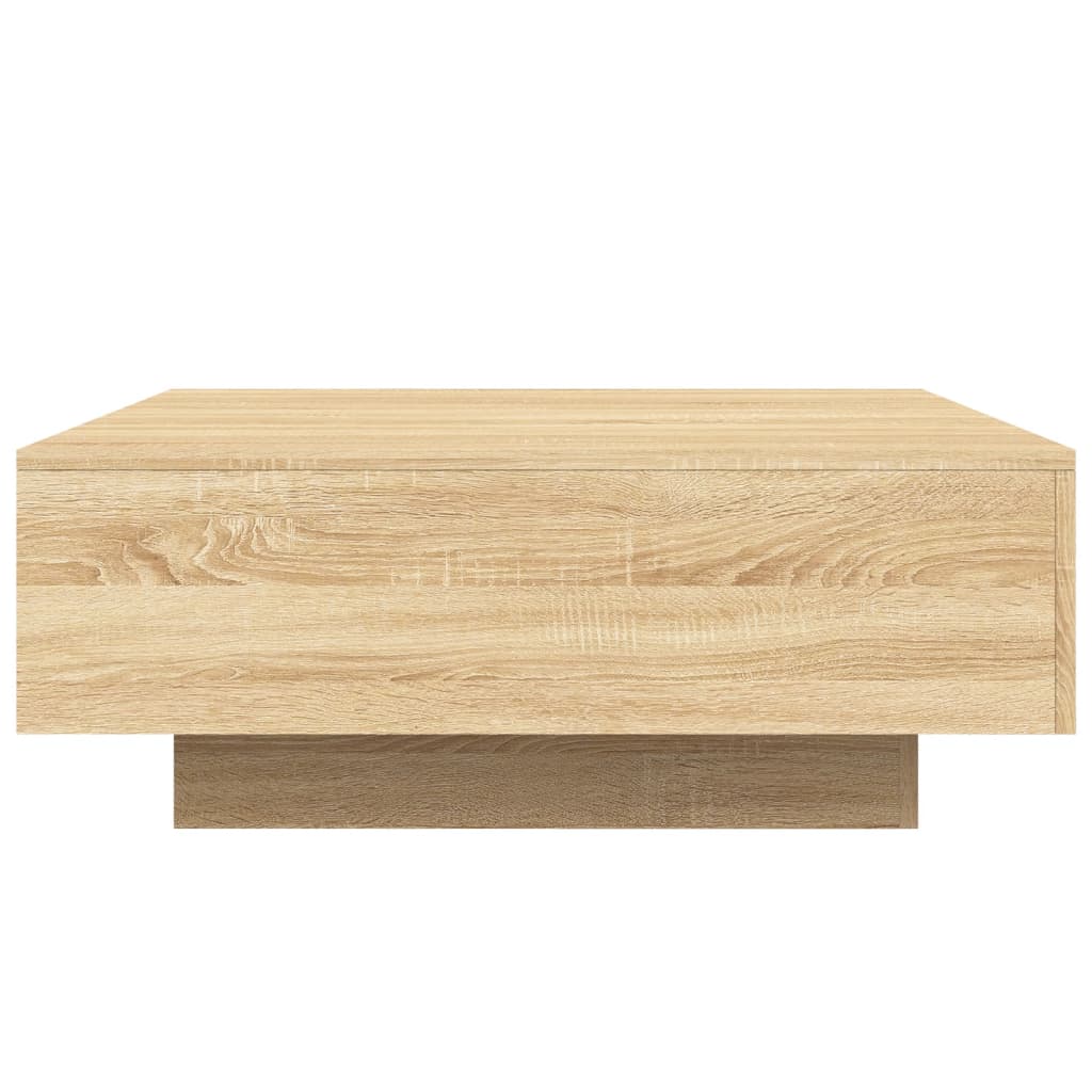 vidaXL Table basse avec lumières LED chêne Sonoma 80x80x31 cm