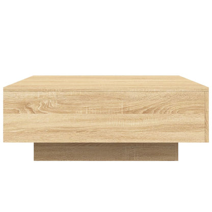 vidaXL Table basse avec lumières LED chêne Sonoma 80x80x31 cm