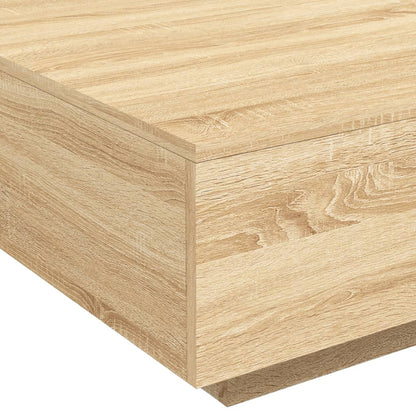 vidaXL Table basse avec lumières LED chêne Sonoma 80x80x31 cm