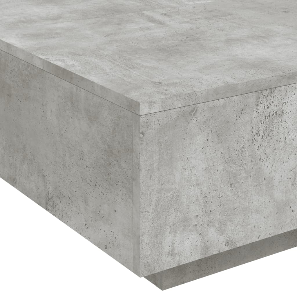 vidaXL Couchtisch mit LED-Leuchten Betongrau 80x80x31 cm