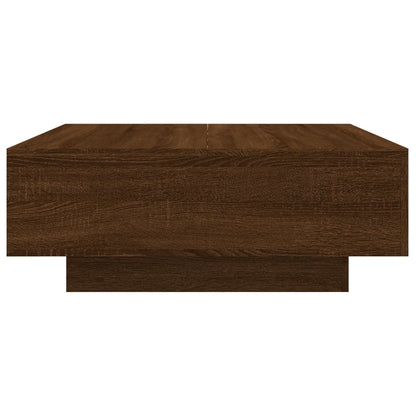 vidaXL Table basse avec lumières LED Chêne marron aspect 80x80x31 cm