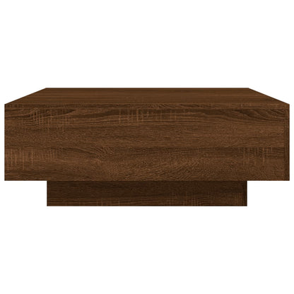 vidaXL Table basse avec lumières LED Chêne marron aspect 80x80x31 cm