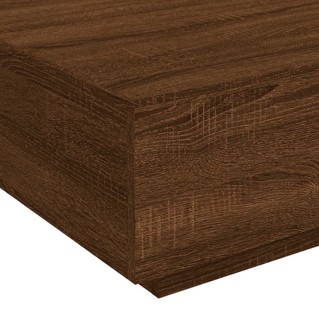 vidaXL Table basse avec lumières LED Chêne marron aspect 80x80x31 cm