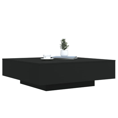 vidaXL Table basse noire 100x100x31 cm en bois d'ingénierie