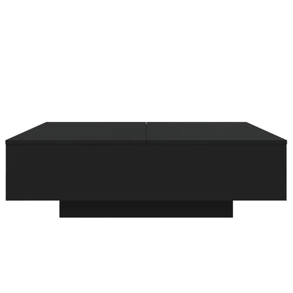 vidaXL Table basse noire 100x100x31 cm en bois d'ingénierie