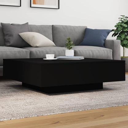vidaXL Table basse noire 100x100x31 cm en bois d'ingénierie
