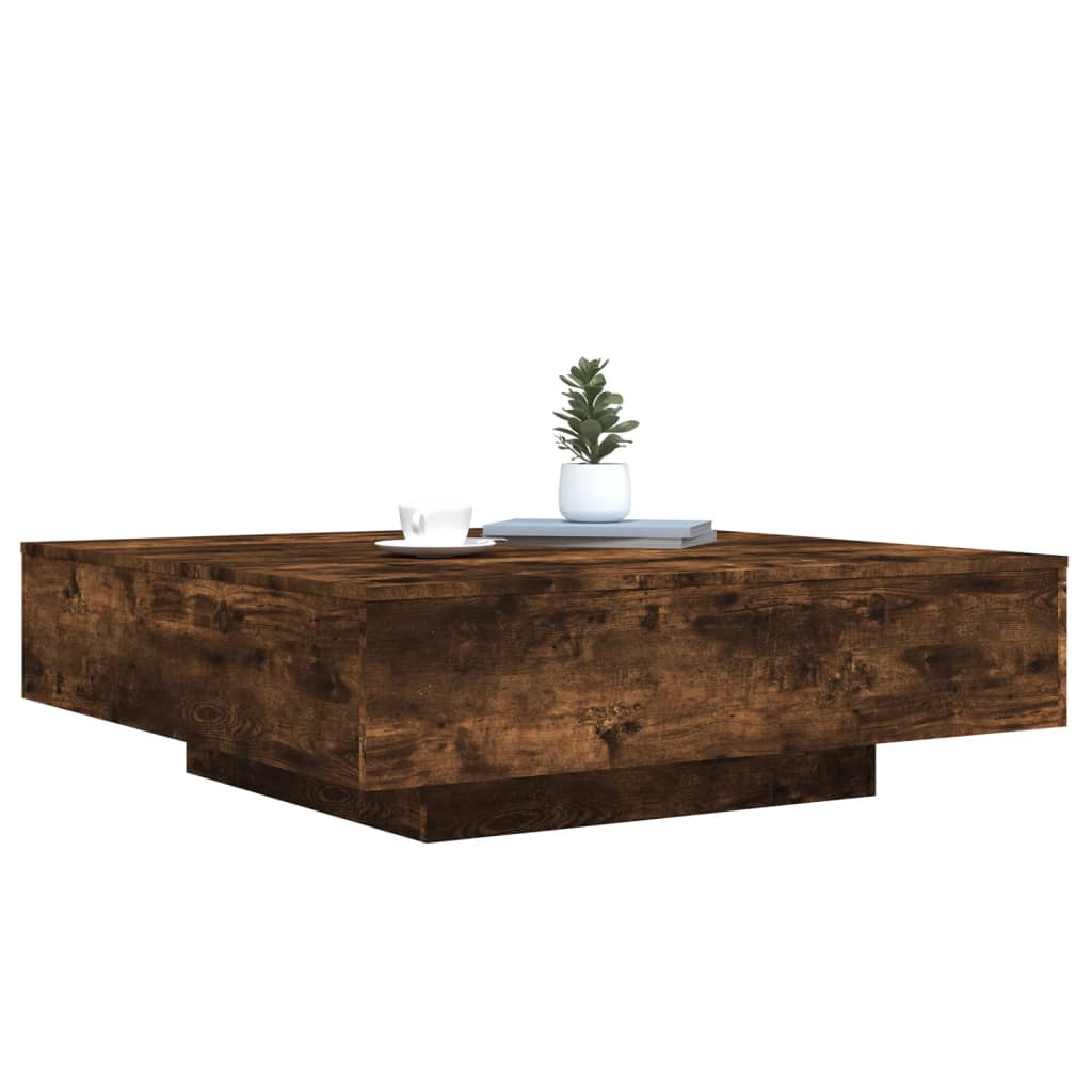 vidaXL Table basse chêne fumé 100x100x31 cm en bois d'ingénierie