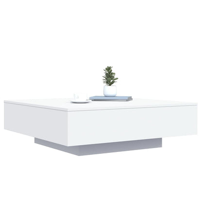 vidaXL Table basse avec lumières LED Blanc 100x100x31 cm