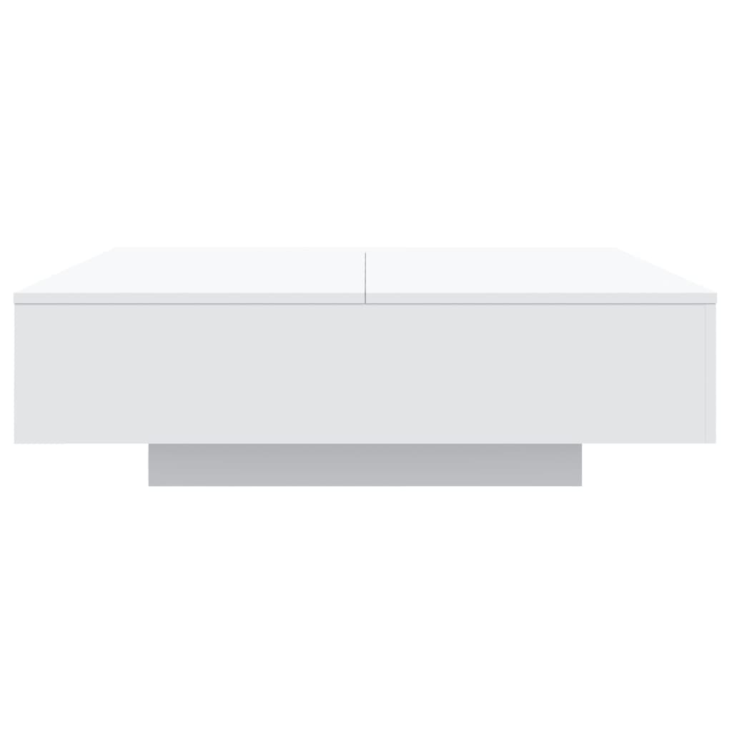 vidaXL Table basse avec lumières LED Blanc 100x100x31 cm
