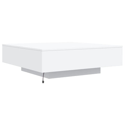 vidaXL Table basse avec lumières LED Blanc 100x100x31 cm