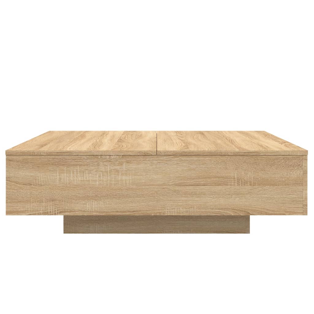 vidaXL Couchtisch mit LED-Leuchten Sonoma-Eiche 100x100x31 cm