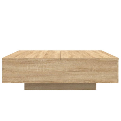 vidaXL Couchtisch mit LED-Leuchten Sonoma-Eiche 100x100x31 cm