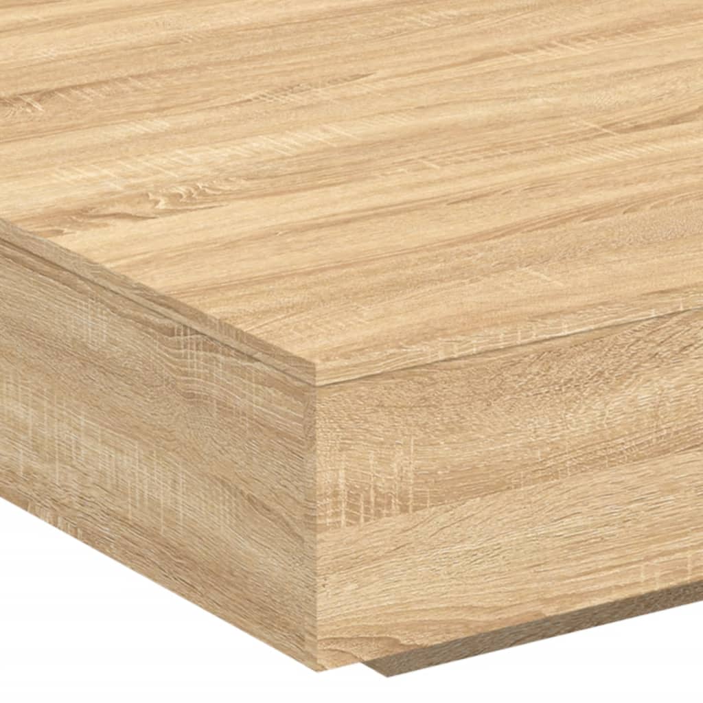 vidaXL Couchtisch mit LED-Leuchten Sonoma-Eiche 100x100x31 cm