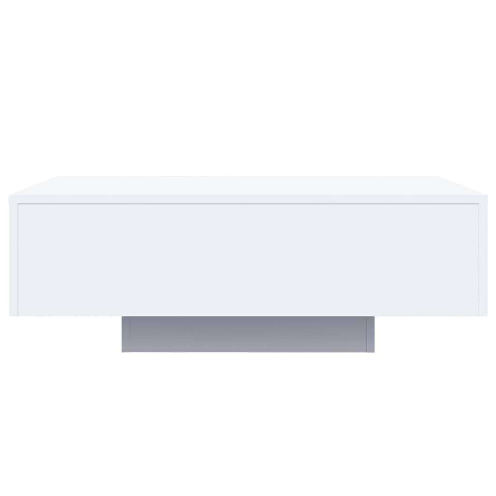 vidaXL Couchtisch mit LED-Leuchten Weiß 85x55x31 cm
