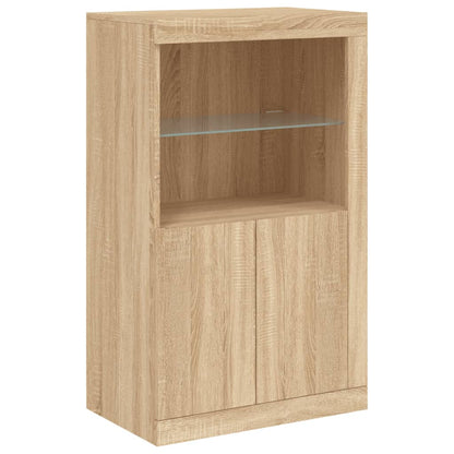 vidaXL Meuble d'appoint avec lumières LED Chêne Sonoma Bois d'ingénierie