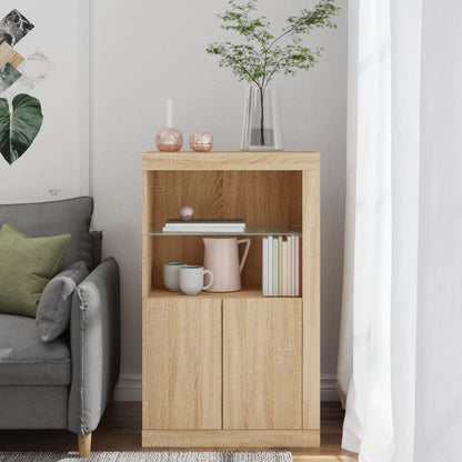 vidaXL Meuble d'appoint avec lumières LED Chêne Sonoma Bois d'ingénierie