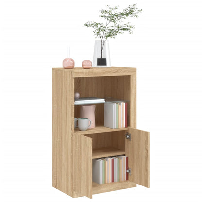 vidaXL Meuble d'appoint avec lumières LED Chêne Sonoma Bois d'ingénierie