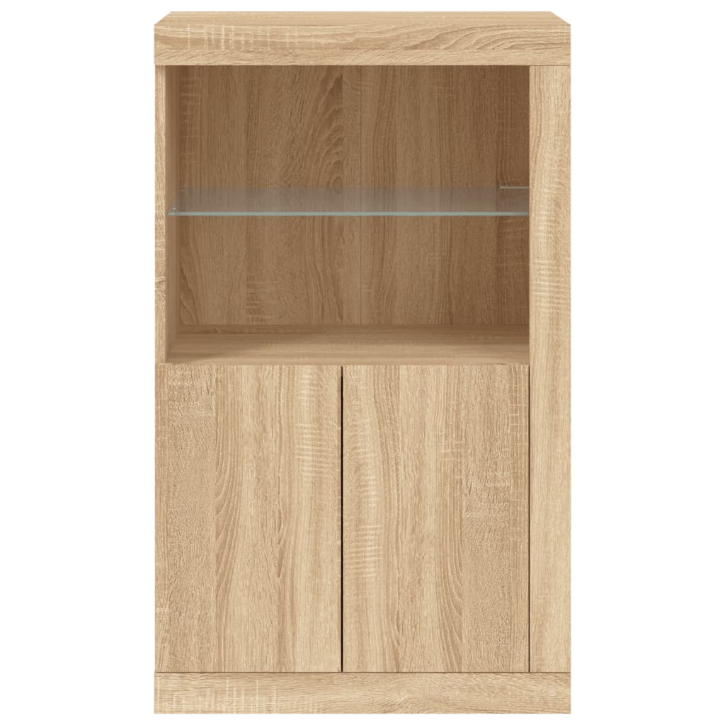 vidaXL Meuble d'appoint avec lumières LED Chêne Sonoma Bois d'ingénierie