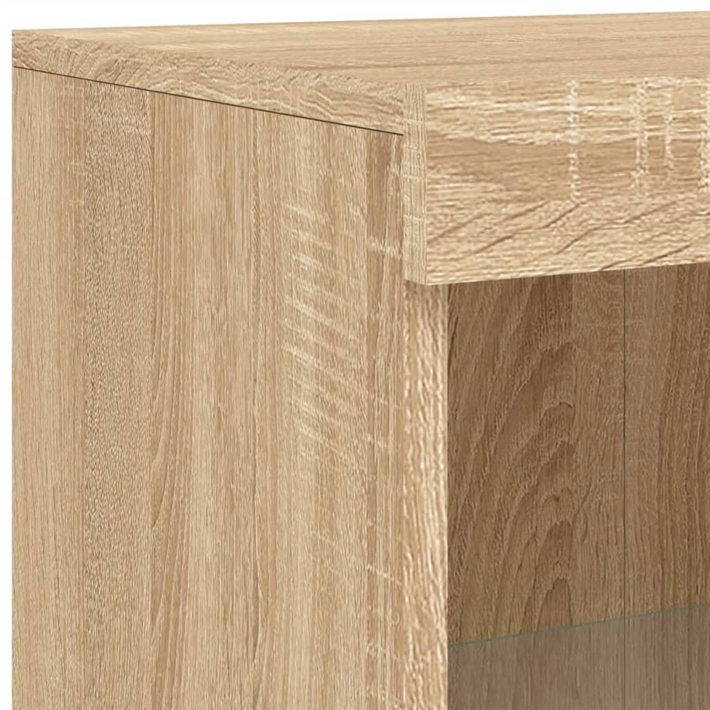 vidaXL Meuble d'appoint avec lumières LED Chêne Sonoma Bois d'ingénierie
