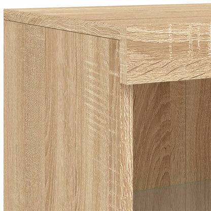 vidaXL Meuble d'appoint avec lumières LED Chêne Sonoma Bois d'ingénierie