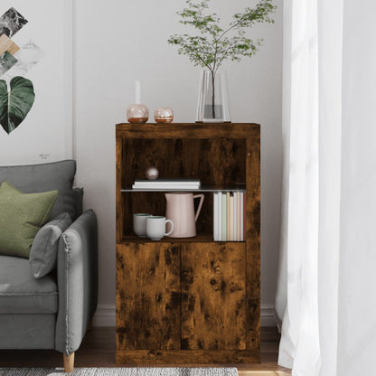vidaXL Armoirette avec lumières LED Chêne fumé Bois d'ingénierie