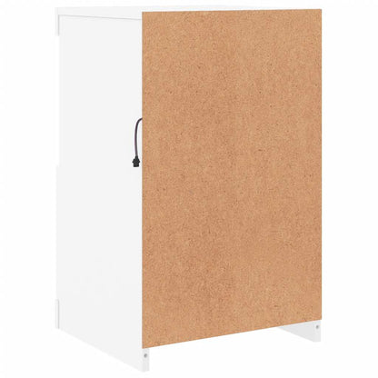vidaXL Beistellschrank mit LED-Leuchten Weiß Holzwerkstoff