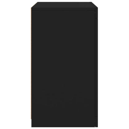 vidaXL Commodes avec lumières LED 2 pcs Noir Bois d'ingénierie
