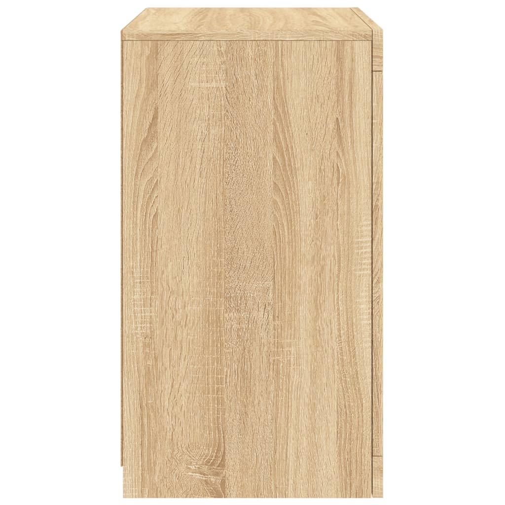 vidaXL Beistellschränke mit LED-Leuchten 2 Stk. Sonoma Eiche