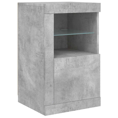vidaXL Beistellschrank mit LED-Leuchten Betongrau Holzwerkstoff