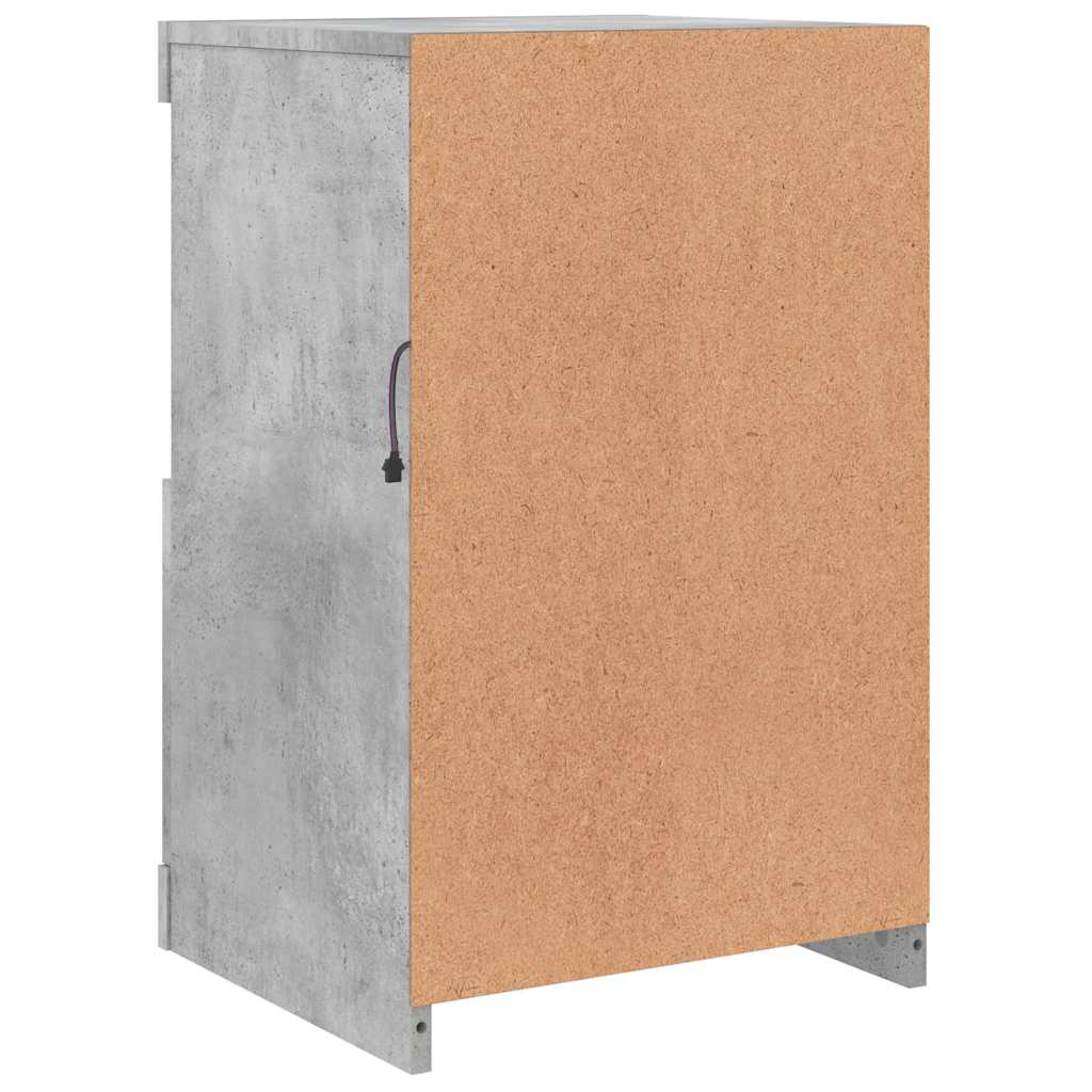vidaXL Beistellschrank mit LED-Leuchten Betongrau Holzwerkstoff
